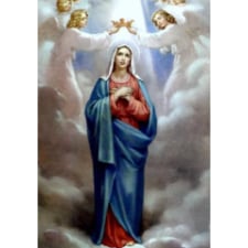 Assumption of the Blessed Virgin Mary showing Mary rising to heaven accompanied by angels