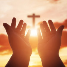Hands Reaching to Heaven in Prayer