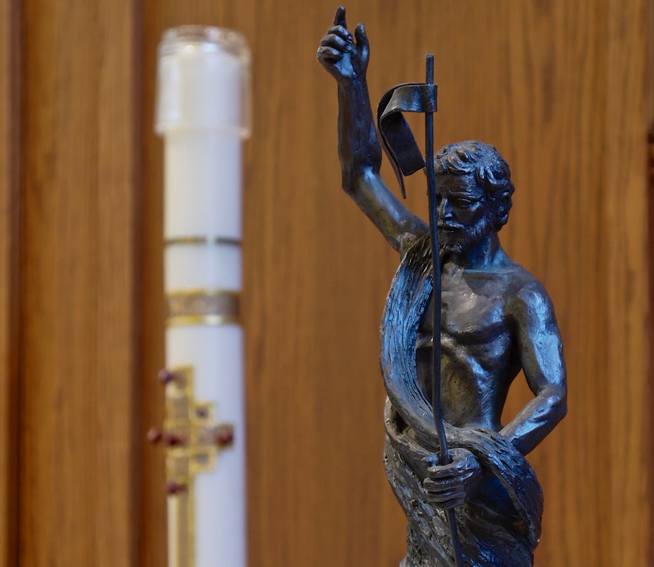 John the Baptist closeup of small bronze